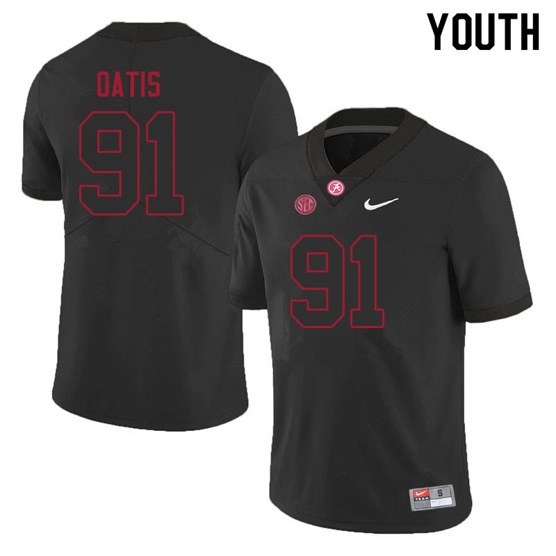 Youth #91 Jaheim Oatis Alabama Crimson Tide College Football Jerseys Sale-Black